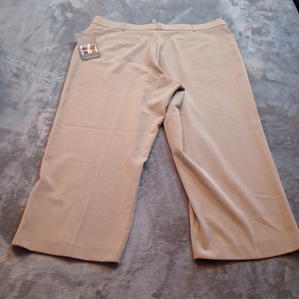 David Dart Pants Slimming Solution Size 18 Beige Cropped Capri Comfort Stretch - Picture 4 of 15